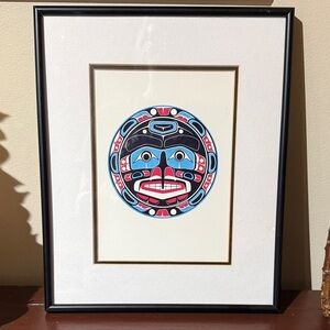 ‘Kwa-Gulth Moon” Framed Native Art Print by Indigenous artist Stan Hunt